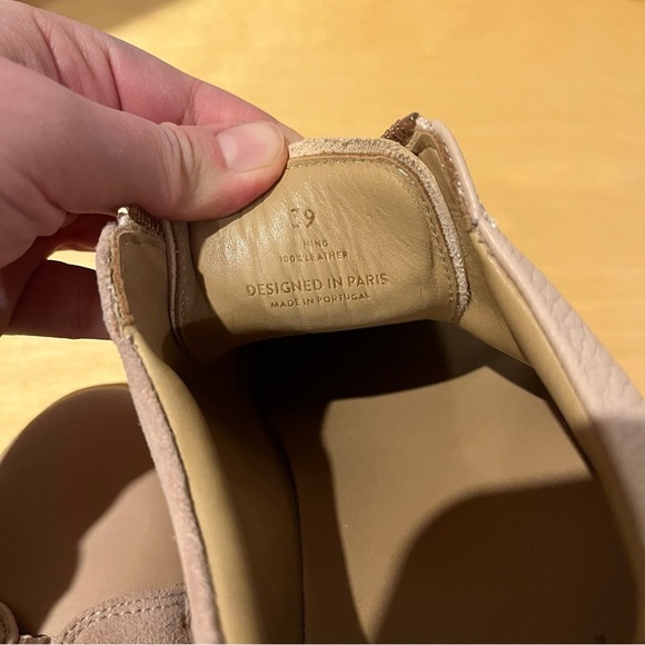 Pairs In Paris Women’s Leather Taupe Pink Zip Slip On Shoes Sneakers Size EU 39 - Picture 9 of 9